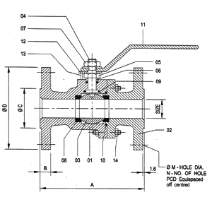Ball Valve-Two Piece Flanged End